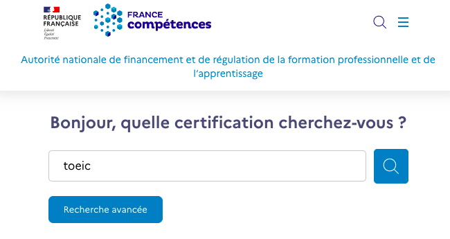 Rechercher les organismes disposant d'une habilitation à former pour le TOEIC